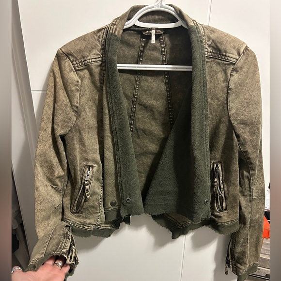 Free People Twill Moto Jacket Size X-Small - Picture 8 of 14